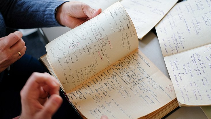 Handschriftliche Notizen von Feldforschungen