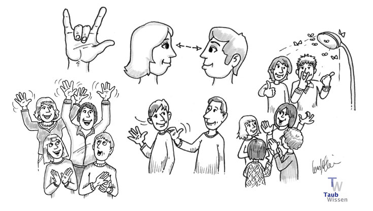 Zeichnungen von Gebärden