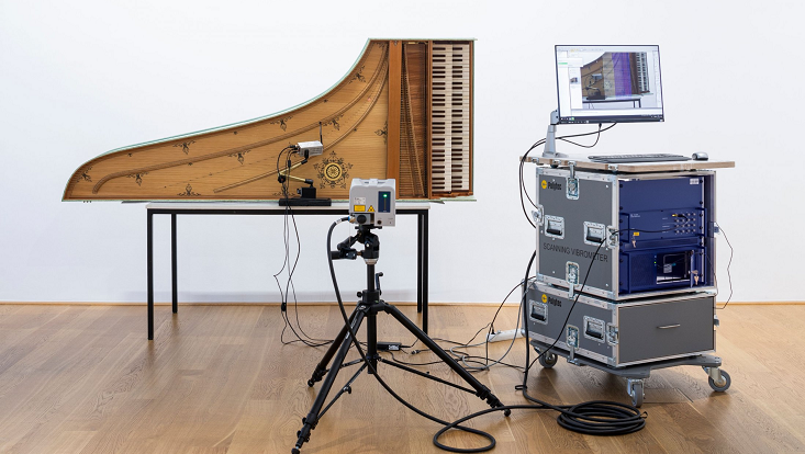 Laser-Interferometrie-Vermessung der Schwingungen eines Cembalos