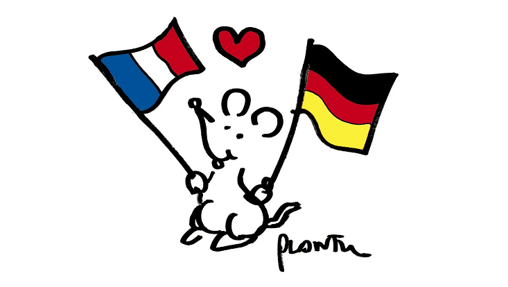 Maus mit zwei Flaggen