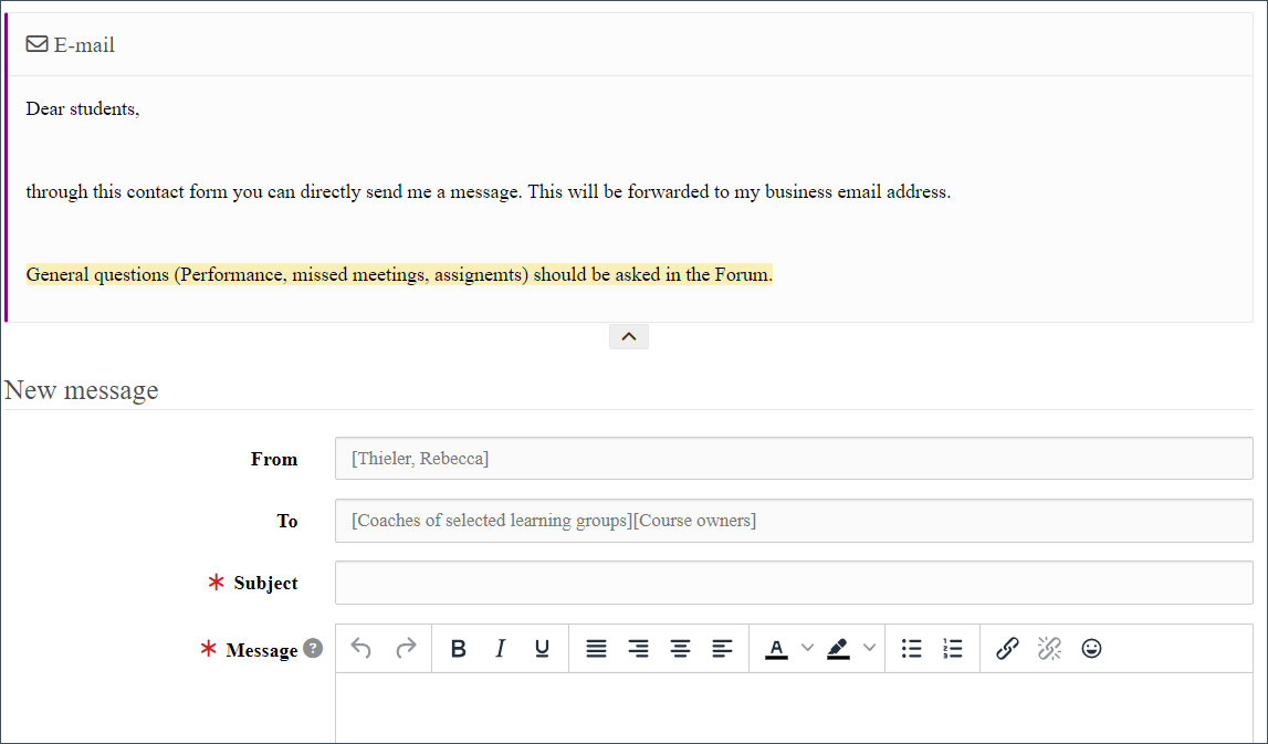 e mail discription text example