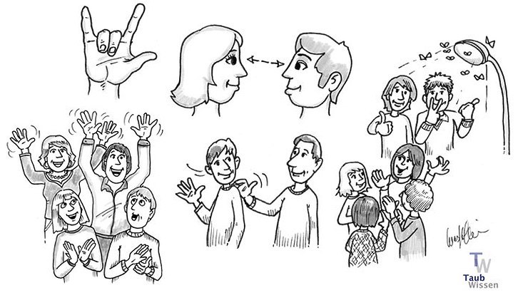 Zeichnung von Gebärden