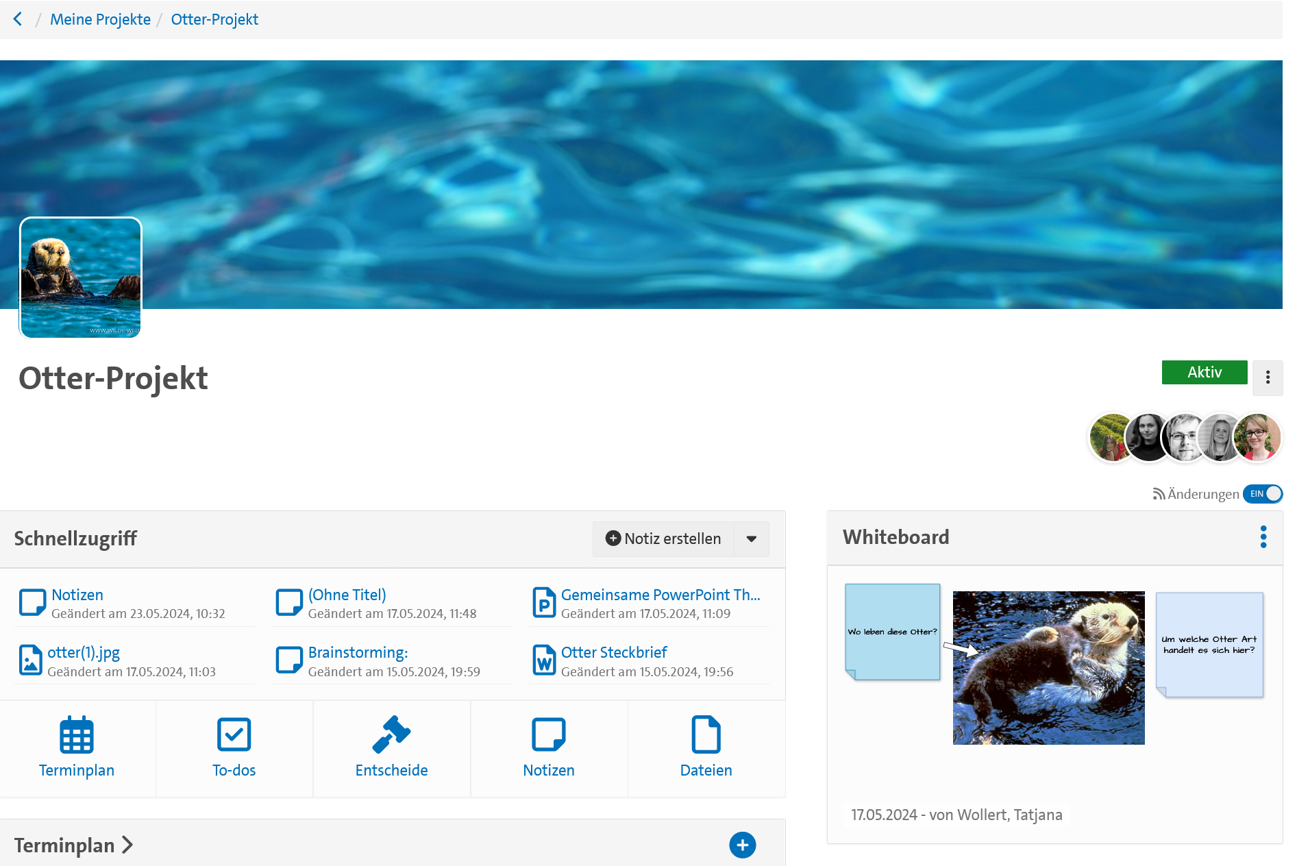 Beispiel für ein Projekt in OpenOlat