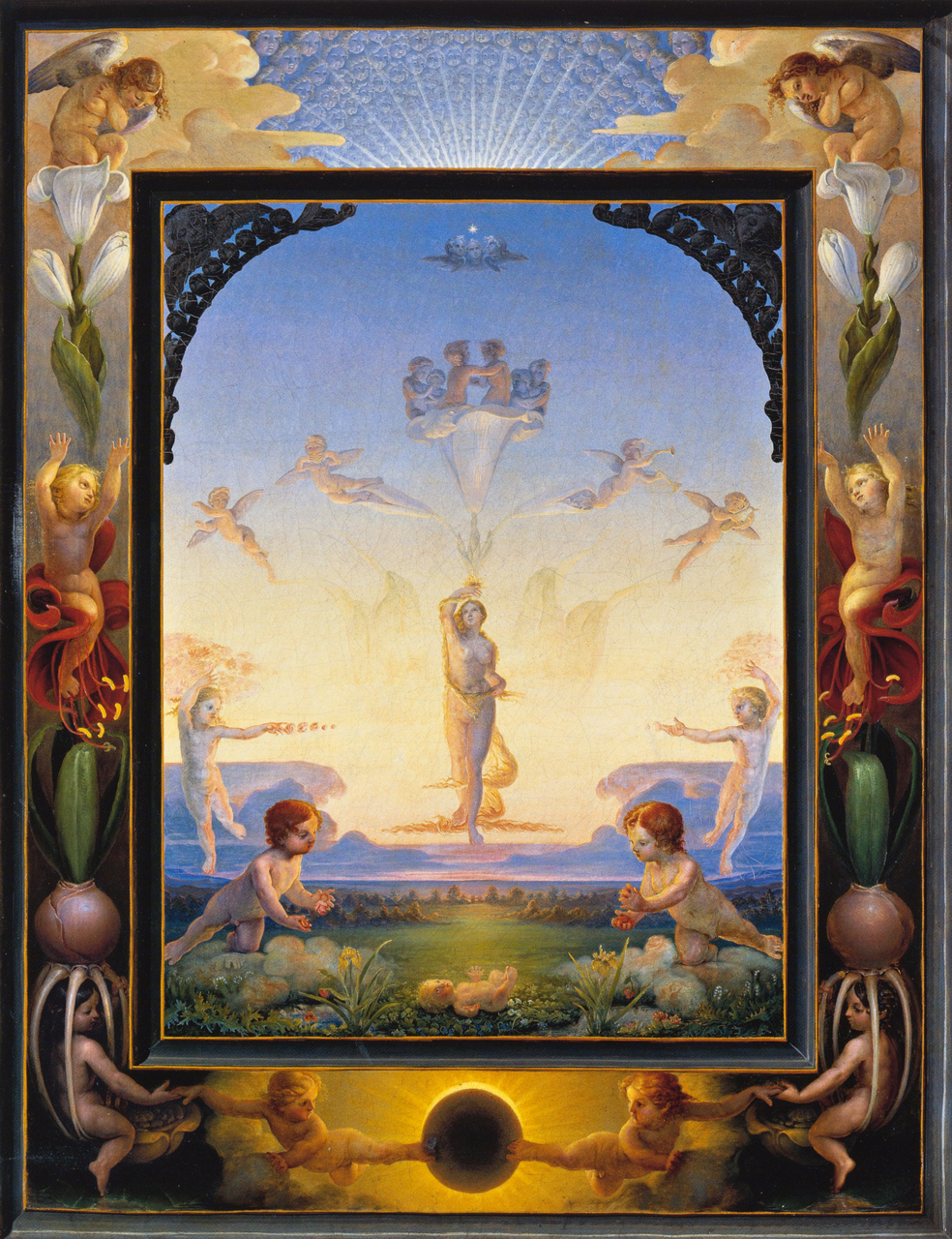 The oil painting the morning by Phillip Otto Runge