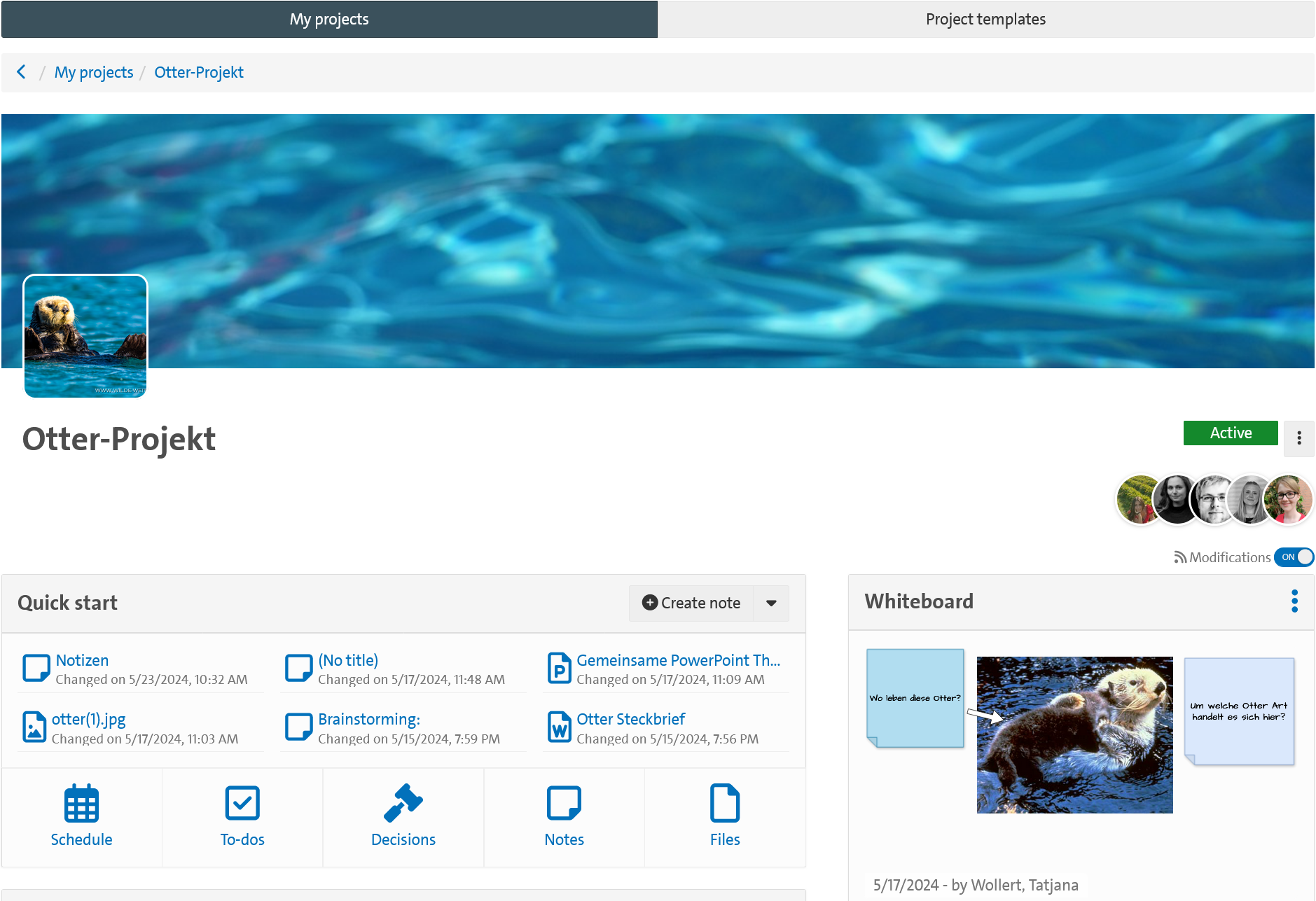 example of a project in openolat